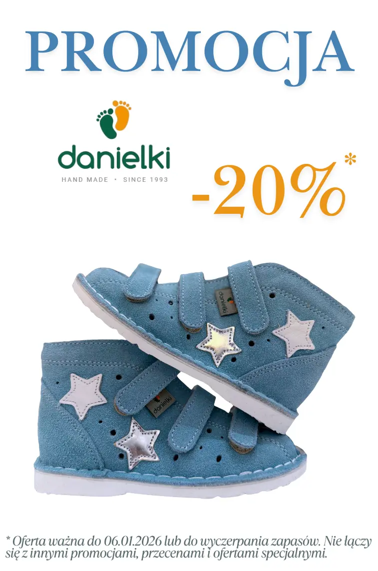Promocja kapcie profilaktyczne dziecięce Danielki - 20%