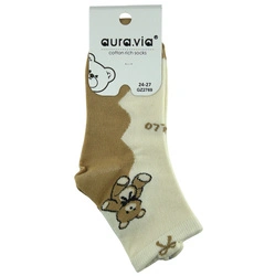 Pastelowe skarpetki dziewczęce z misiem Aura.Via GZ2769