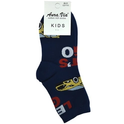 Granatowe chłopięce wygodne skarpetki z samochodem Aura.Via GZF703