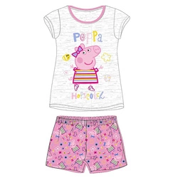 Piżama dla dziewczynki z krótkim rękawem Świnka Peppa Szara