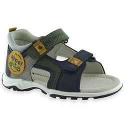 Dziecięce sandały na rzep z zabudowaną piętą Wojtyłko 25397 Granatowe