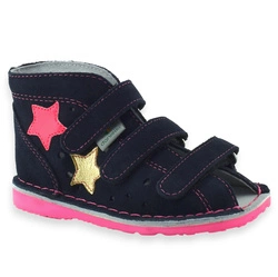 Profilaktyczne kapcie dla dziewczynki Danielki TA125/TA135 Granatowe Fluo