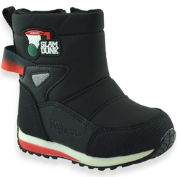 Lekkie śniegowce na zamek dla chłopca Wojtyłko 25075 Czarne