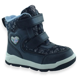 Buty zimowe dla dziewczynki śniegowce American Club ES163/24 Granatowe