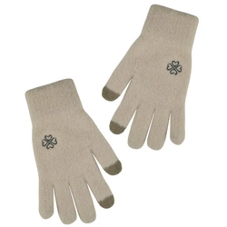 Rękawiczki dziewczęce dotykowe puszyste Noviti RZ019-G-01 Beżowe