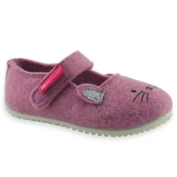 Elastyczne kapcie barefoot dla dziewczynki z filcu Wojtyłko 25098R