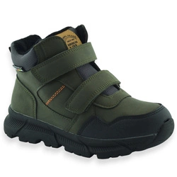 Buty za kostkę dla chłopca ocieplane American Club XD141/24 Khaki