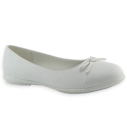 Baleriny  wsuwane buty komunijne dla dziewczynki Wojtyłko 23715 Białe