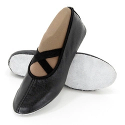 Baletki do tańca z naturalnej skóry Czarne