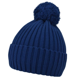 Dziecięca czapka zimowa z pomponem Noviti CZ077-B-01 Granatowa