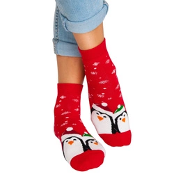 Dziecięce skarpety świąteczne frotte ABS  Noviti SF011-U-02 Czerwone