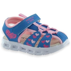 Sportowe sandałki dziecięce podeszwa LED American Club RL 113/24 Niebieskie