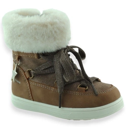 Dziecięce buty zimowe kozaki dla dziewczynki Wojtyłko 26101 Brązowe