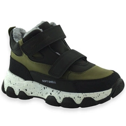 Buty zimowe dla chłopca z materiału Softshell Wojtyłko 26103 Zielone