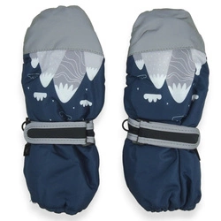 Rękawiczki narciarskie jednopalczaste dla dzieci YOCLUB 0295C Granatowo Szare
