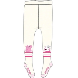 Dziewczęce rajstopy bawełniane Disney Świnka Peppa Kremowe