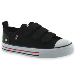 Dziecięce trampki na rzep do szkoły American Club LH 118/120 Czarne