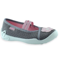 Wsuwane kapcie z kwiatkiem do przedszkola dla dziewczynki Befado 116X334 Blanca