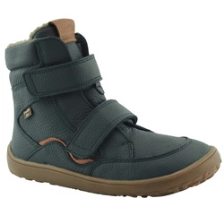Chłopięce buty zimowe z membraną skórzane Froddo G3160246 Barefoot Tex Winter Dark Blue