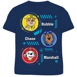 Chłopięca bluzka na krótki rękaw z bohaterami Psiego Patrolu  Granatowa