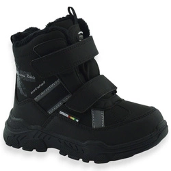Buty zimowe dla chłopca śniegowce z odblaskiem American Club HL 202 Czarne