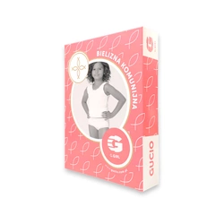 Komplet bielizny komunijny koszulka biała komunijna szerokie ramiączka Gucio