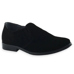 Zamszowe buty komunijne dla dzieci Kornecki 06650 Czarne wsuwane