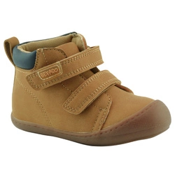 Buty za kostkę dla chłopca na rzep skórzana wkładka  Befado169P047 Cozy Brązowe