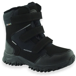 Młodzieżowe wysokie śniegowce na rzep American Club HL99 Czarne