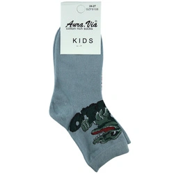 Miękkie, bawełniane skarpetki dziecięce z dinozaurem Aura.Via GZF9108