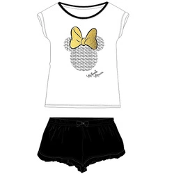 Piżama dziecięca z krótkim rękawem komplet do spania Myszka Minnie Biała