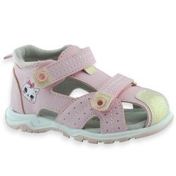 Buty na lato sandałki dla dziewczynki  Wojtyłko 25394 Różowe