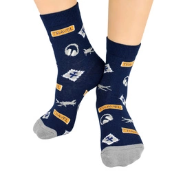 Granatowe bawełniane skarpetki dla chłopca Noviti SB001-B-04