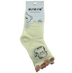 Kremowe urocze skarpety dziecięce bawełna Aura.Via GZN2935