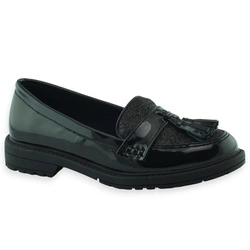 Eleganckie mokasyny dziewczęce Wojtyłko 24426 Czarne