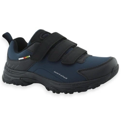 Sportowe buty młodzieżowe z materiału Softshell American Club WT182/24 Czarno Granatowe