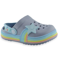 Klapki na basen dla dziewczynki kroksy na plażę American Club NH 183 Fioletowe