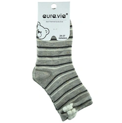 Szare skarpetki w paseczki dla dziewczynki Aura.Via GZN2935
