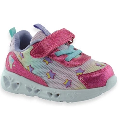 Buty dziewczęce podświetlana podeszwa American Club ES134/24 Różowe