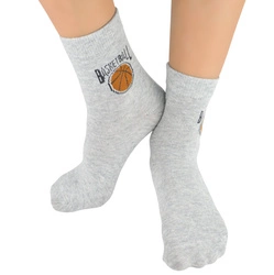 Chłopięce skarpetki z delikatnej bawełny Noviti SB001-B-04 szare