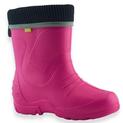 Kalosze ocieplane lekkie piankowe dla dzieci Befado 162X320 Fuksja