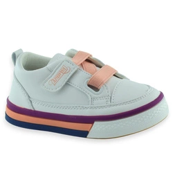 Białe trampki dla dzieci na wiosnę ze skórzaną wkładką Apawwa GC05 Różowe