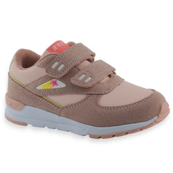 Wiosenne buty sportowe dla dziewczynki na rzep Bartek 150429031 Różowe