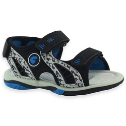 Chłopięce sportowe sandały elastyczna podeszwa Wojtyłko 25399 Czarne