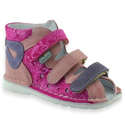 Dziewczęce buty profilaktyczne Danielki T126/T136 Różowe Brokatowe