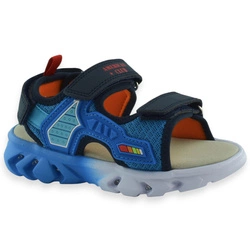 Sandały dla chłopca z dwukolorową podeszwą LED American Club RL 145/24 Granatowe