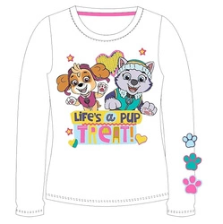 Bluzka dla dziewczynki z pieskami Skye, Everest  Psi Patrol Biała