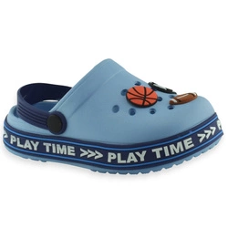 Kroksy dla chłopca klapki na lato American Club NH 186 Niebieskie