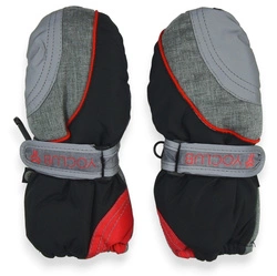 Jednopalczaste narciarskie rękawiczki dziecięce YOCLUB 0296C Szaro Czarne
